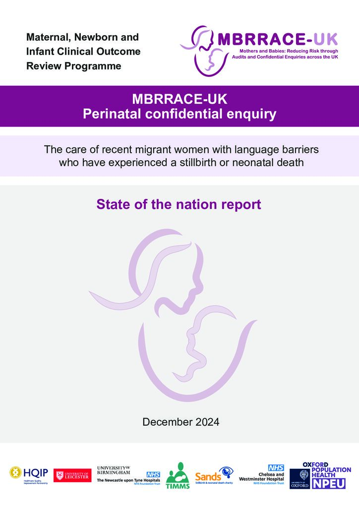 MBRRACE-UK – Perinatal care of recent migrant women with language barriers